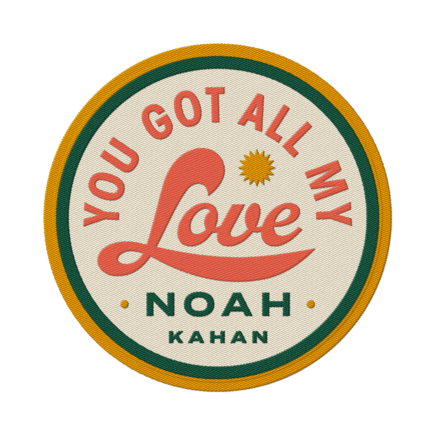 Noah Kahan circular All My Love Patch