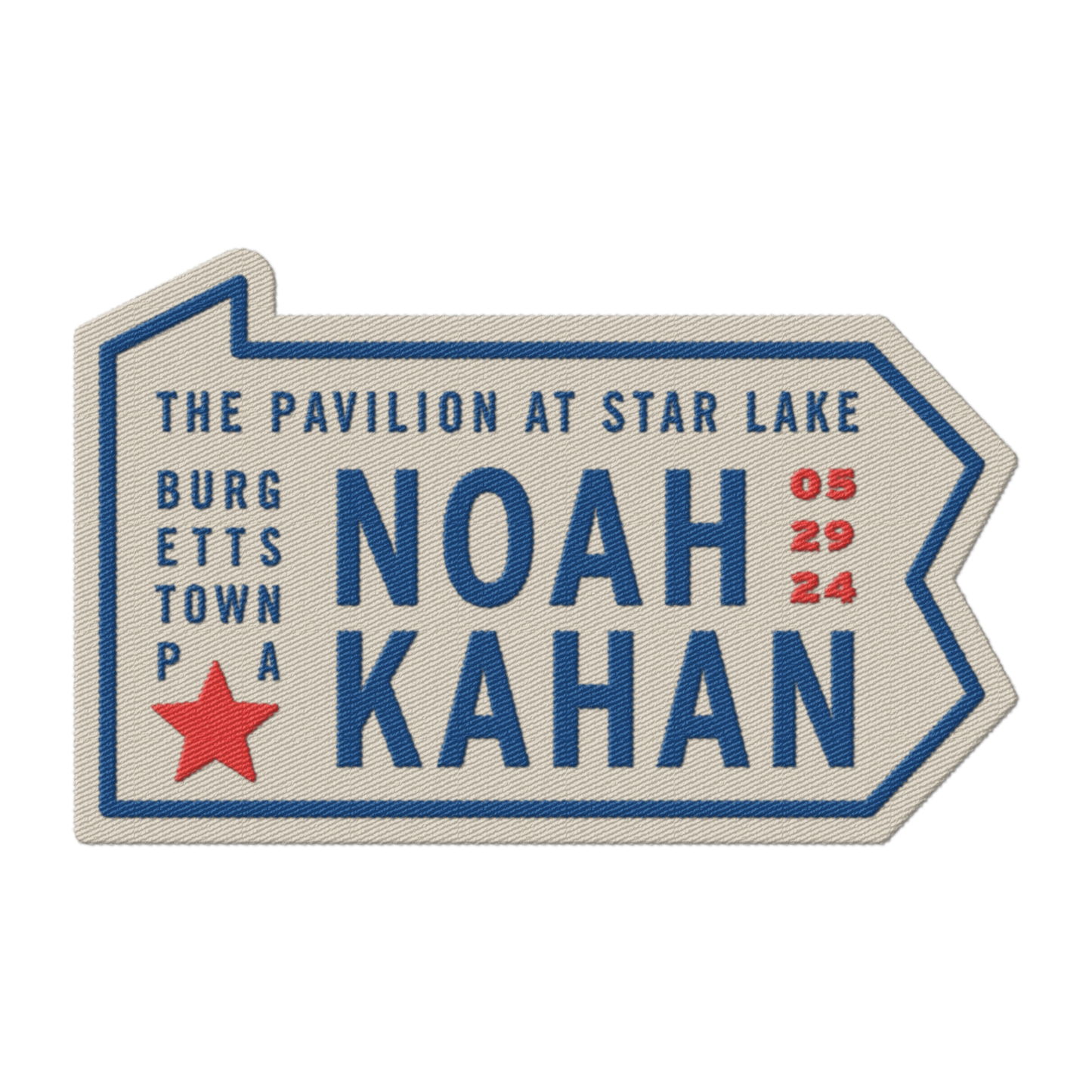 Noah Kahan patch from Burgettstown, PA show