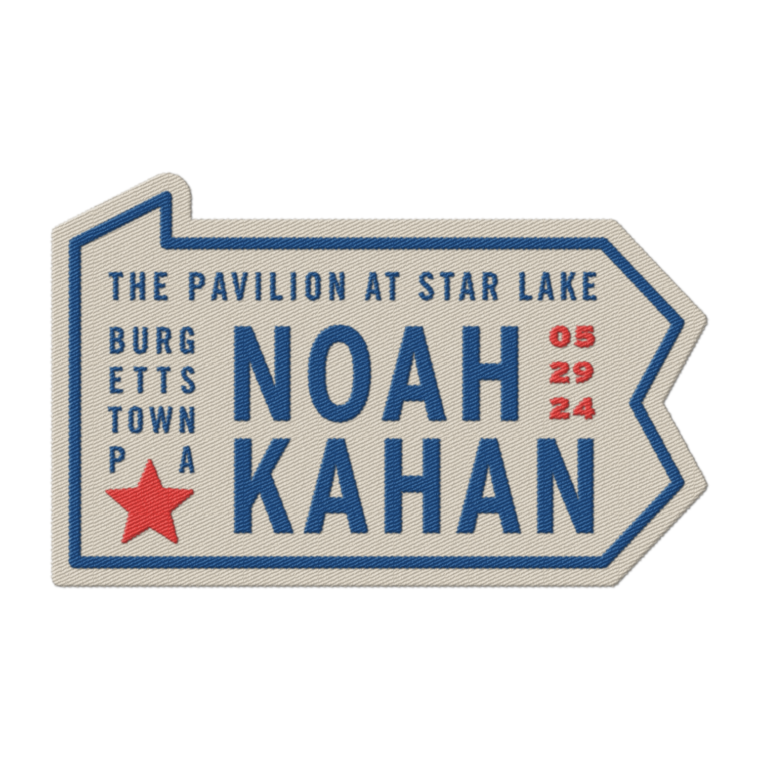 Noah Kahan patch from Burgettstown, PA show