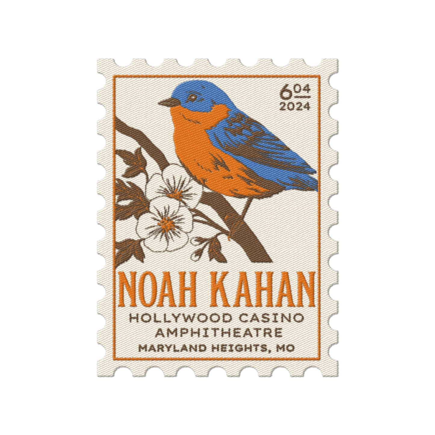 Noah Kahan souvenir show patch from Maryland Heights, MO