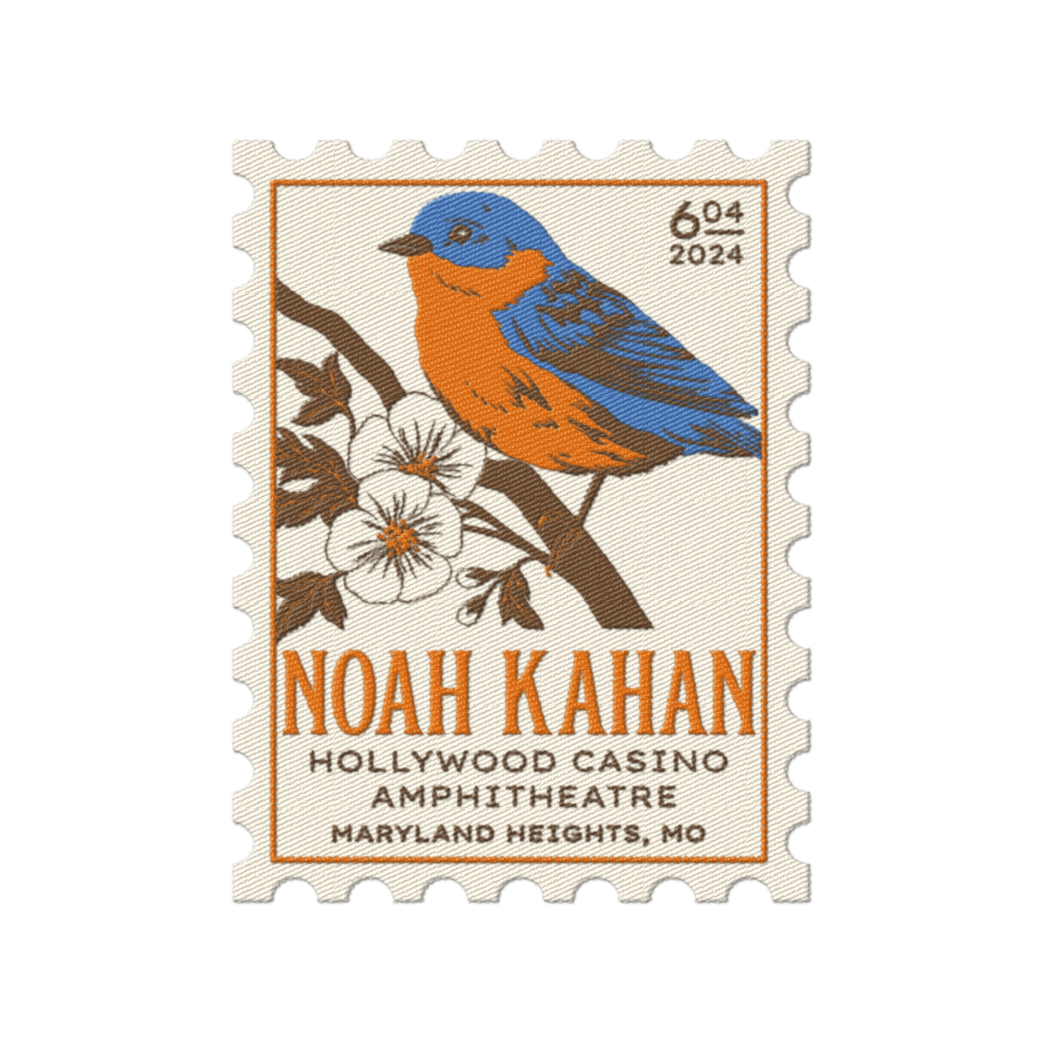 Noah Kahan souvenir show patch from Maryland Heights, MO