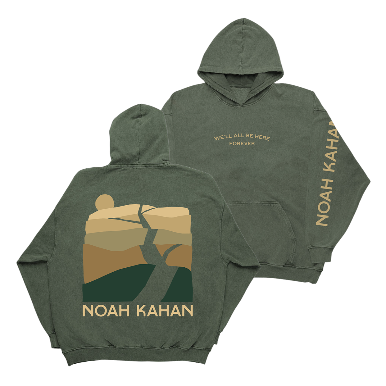 Trails Hoodie - Olive Front and Back