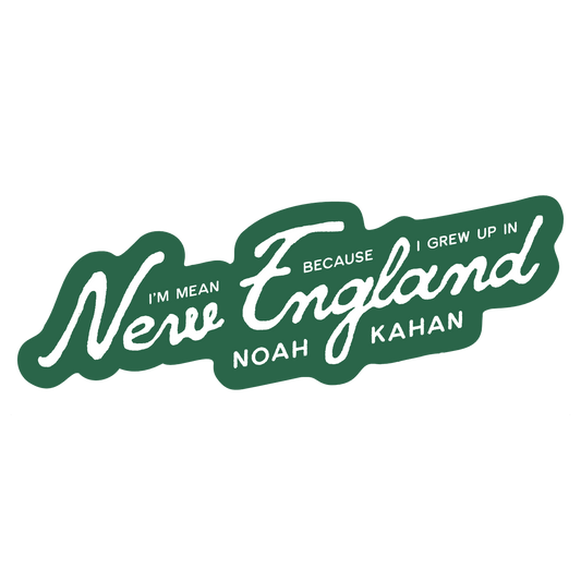 Noah Kahan New England green and white die-cut bumper sticker